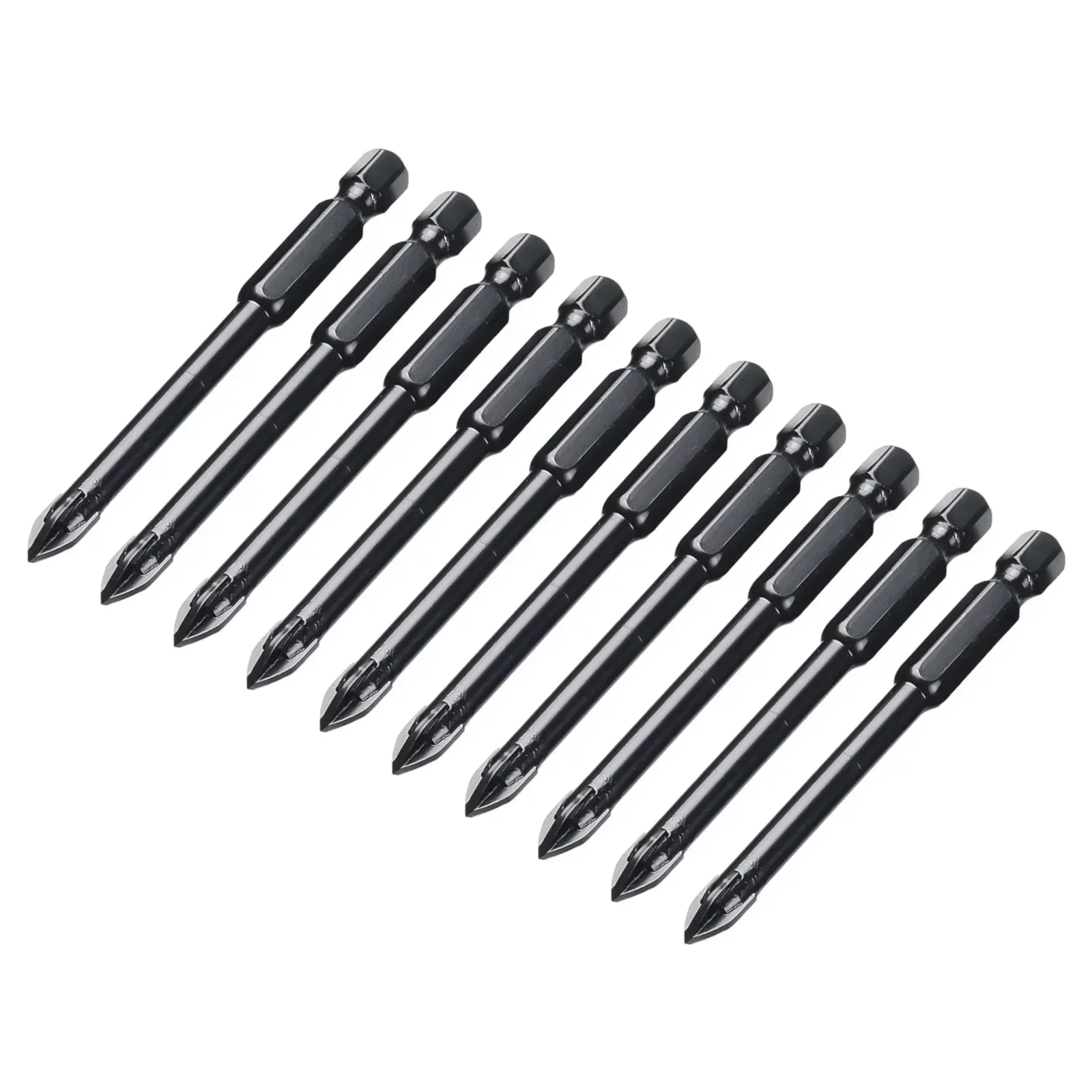 

10 Pcs 6mm Drill Bits Tile Porcelain Drill Bit Marble Ceramic Glass Brick Shank Hex Spear Head YG6X Alloy Professional Hand Tool