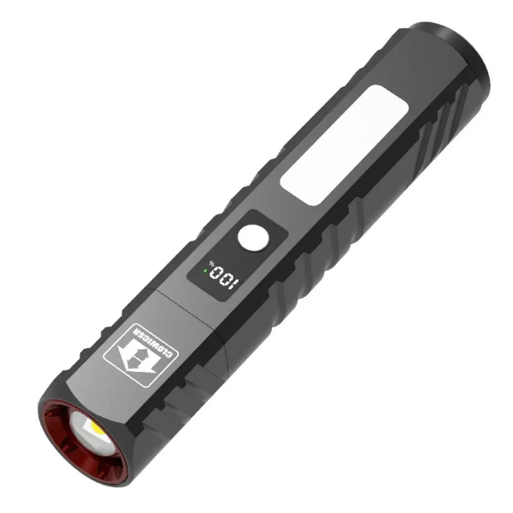 

Magnetic Pocket Flashlight LED Rechargeable Strong Light Torch Digital Electronic Display Waterproof Work Flashlight