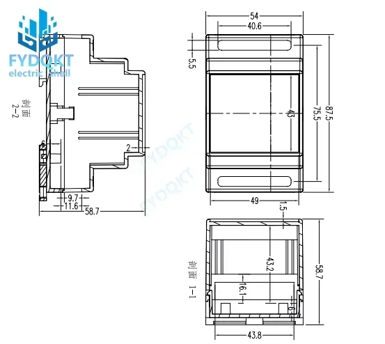 new DIN 35-Rail PLC 88X54X59MM Fire Detection Material Instrument Shell Controller Case Rail Junction Box 4-18 4-18-1 4-18-2 image 6