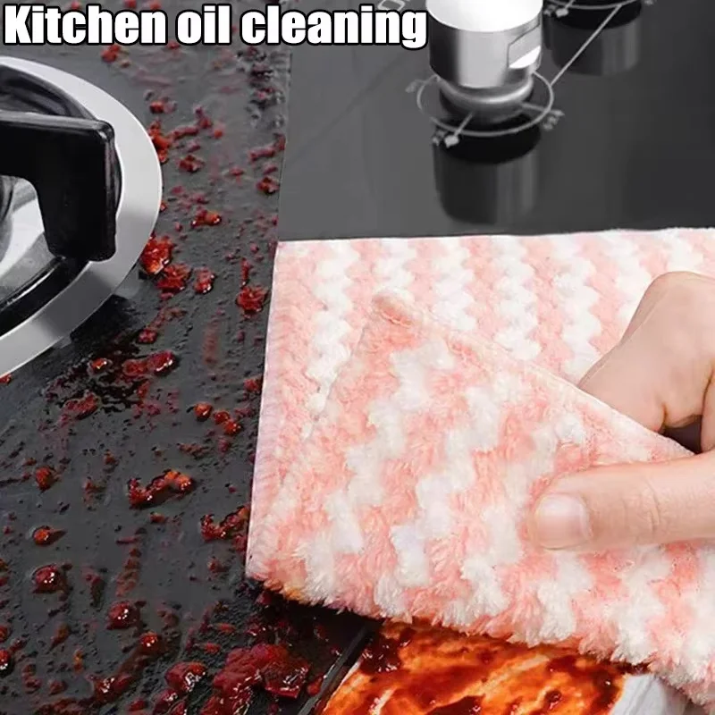 kitchen towel Thickened Dishcloths High Absorbent Scouring Kitchen Washing Dish Rags Household Wipe Cleaning Cloth Velvet
