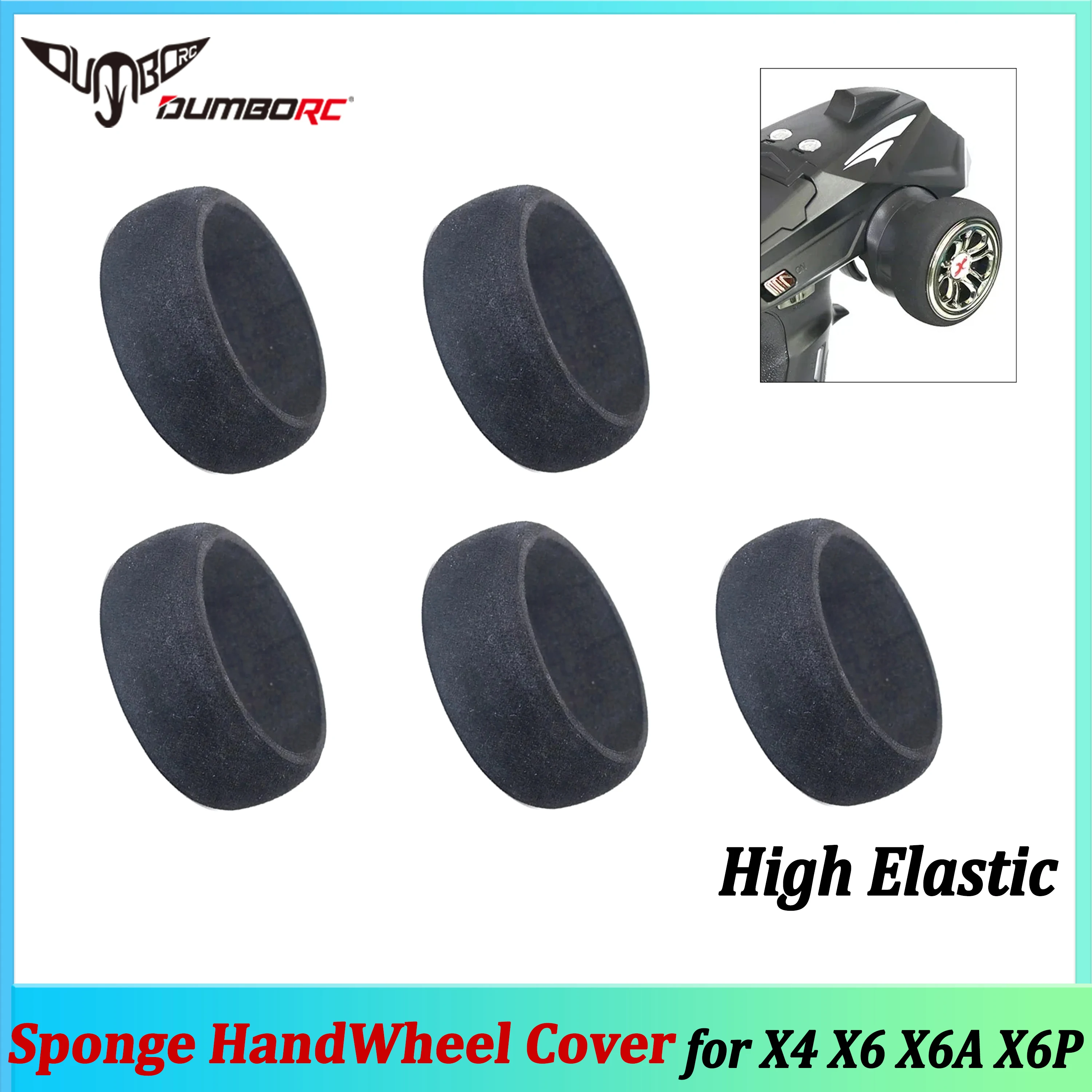 

DUMBORC High Elastic Sponge HandWheel Cover Radio Transmitter for X4 X6 X6A X6P TX Transmitter RC Remote Control Upgrade Part