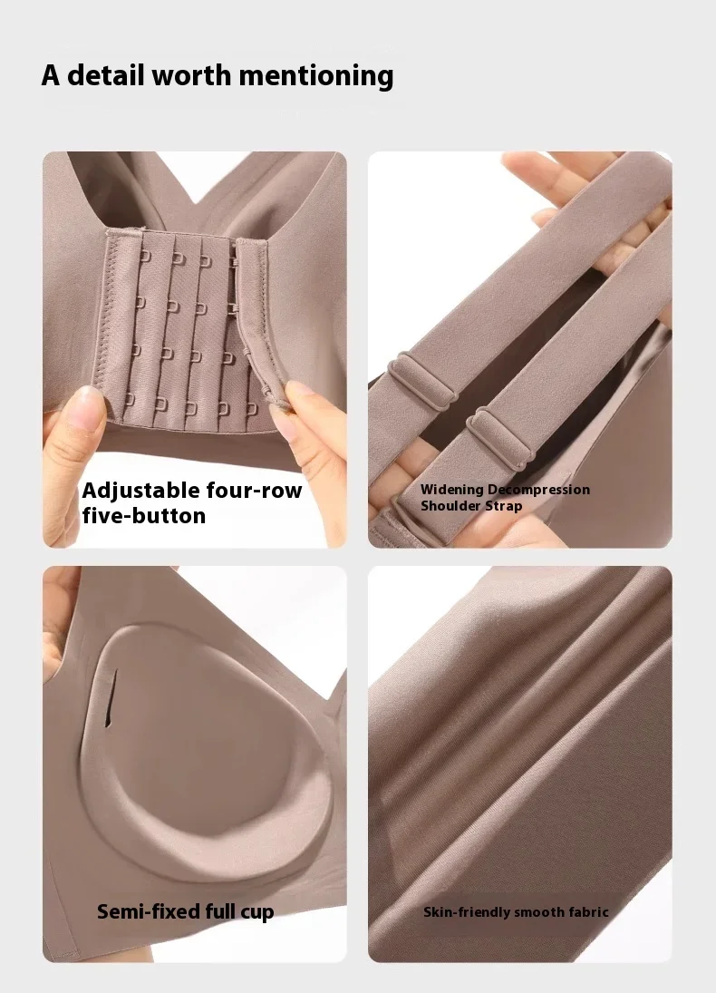 MeooLiisy New Plus Size Seamless Wireless Bras for Women Minimizer Push Up Lingerie One-piece Intimates Beauty Back Underwear