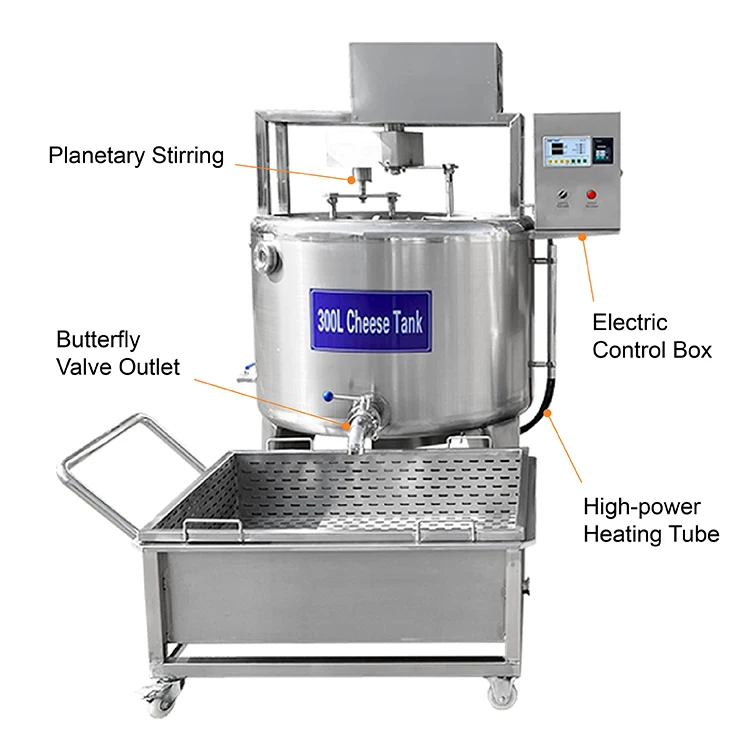 Stainless Steel Dairy Fermentation Tank Dairy Processing Machines Mozzarella 300L/500L Cheese Cheese Making Machine