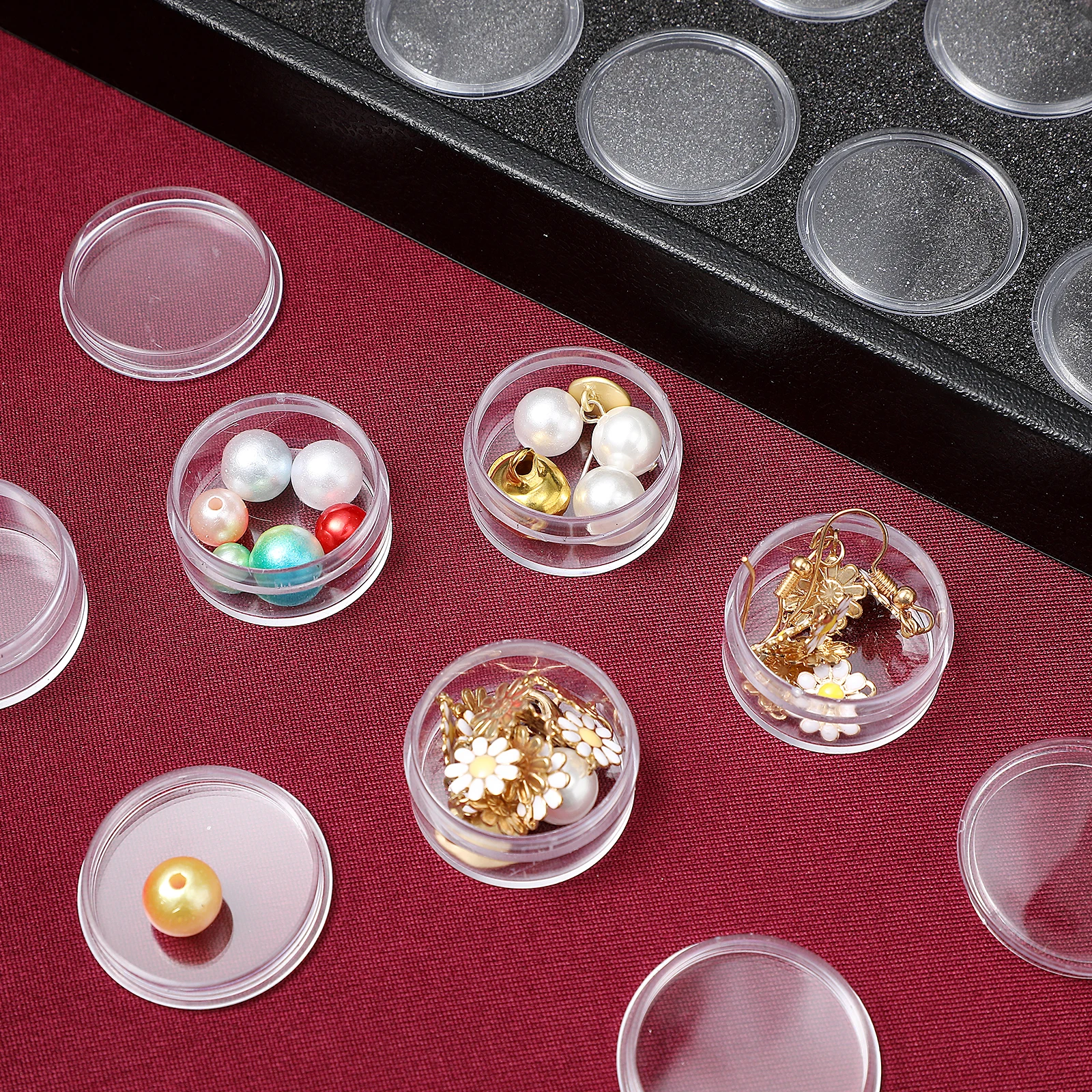 

Gems Box Transparent Rhinestone Organizer Multi-Purpose Nail Jewelry Storage Case For Manicure Sequins Glitter Flakes Nail