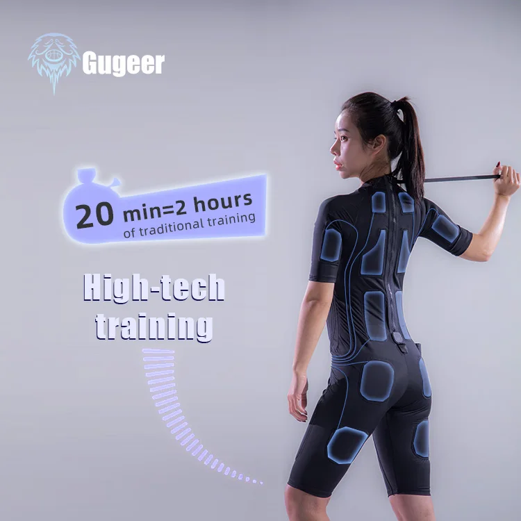 Traje EMS de fitness para el hogar, rentable y fácil de usar, sin batería, para entrenamiento seco y visión corporal.