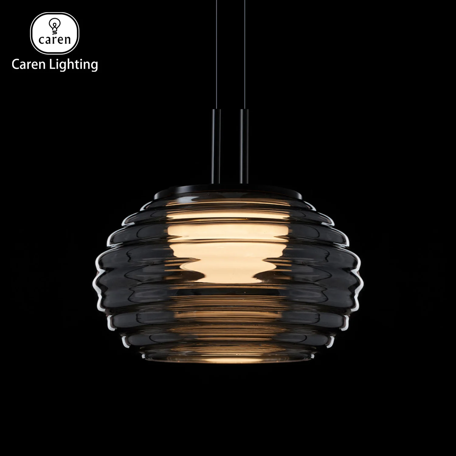 Caren Lighting Double-layer glass lampshade outer layer is electroplated rippling water texture LED fashion Pendant Light