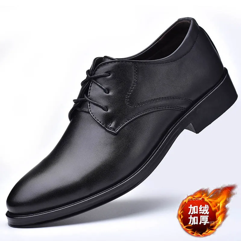 Men Dressing Shoes Formal for Men\'s Casual Shoe Leather Social Wedding Designer Pointed Toe Black Office Winter Shoes Brand 2023