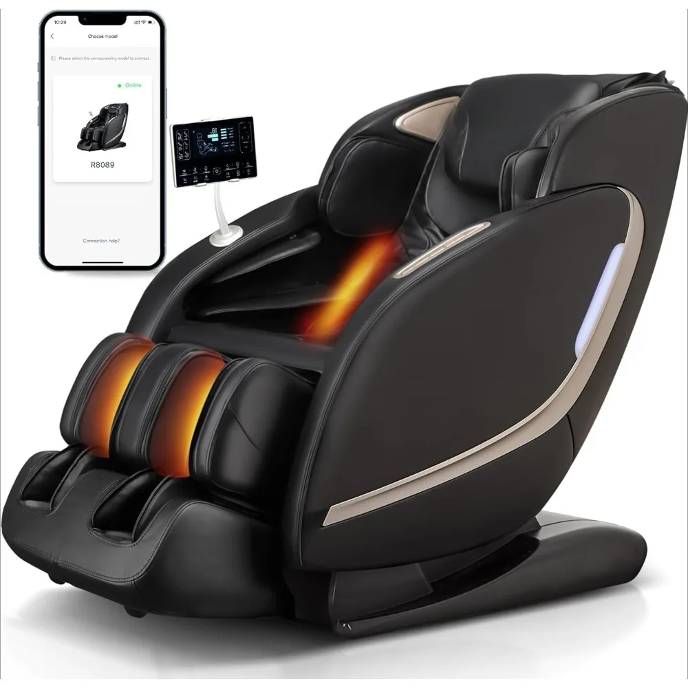 4D Massage Chair with Auto Leg Extension, Back Waist Calf Heat, Body Leg Scan, SL Track, Yoga Stretch, Shiatsu Massage Recliner