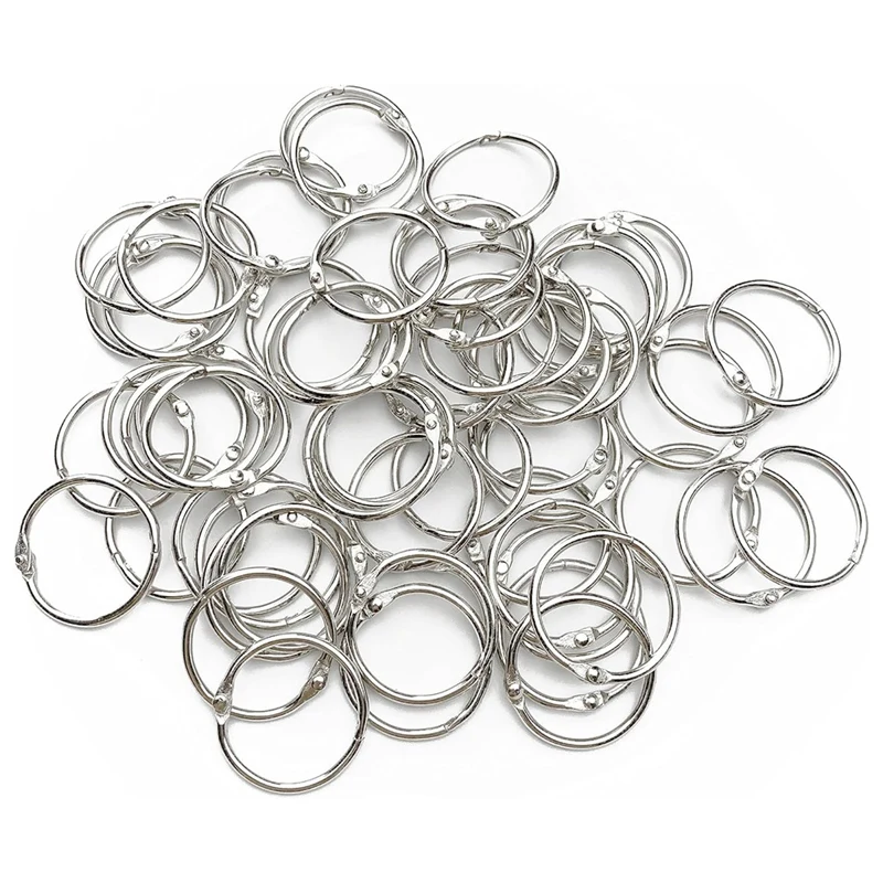 

60 PCS Loose Leaf Binder Rings 1-Inch Office Book Rings, Nickel Plated Steel Binder Rings, Key Rings, Metal Book Rings