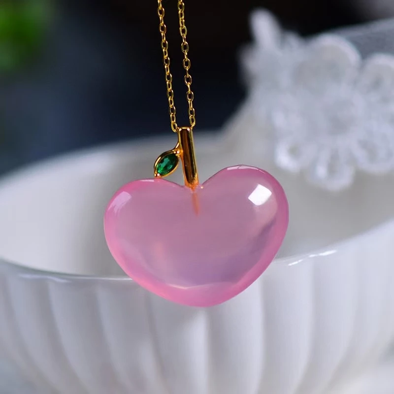 

Natural Rose Quartz Star Light Pendant Necklace 28*23*12.3mm Heart Women Rose Quartz Jewelry AAAAA