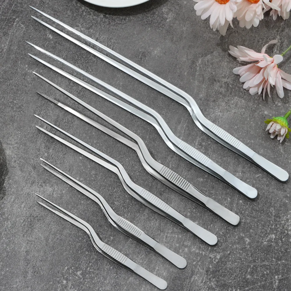 Küche zangen küche utensilien BBQ Pinzette Lebensmittel Clip küche Chef Zange Edelstahl Tragbare für Picknick Grill Kochen