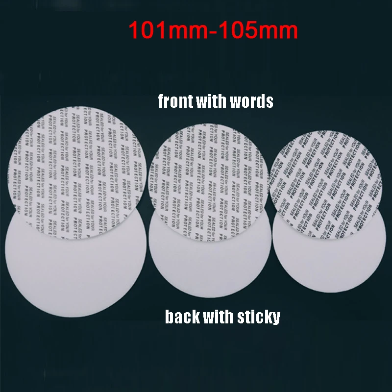 

1000pcs Waterproof Pressure-sensitive Self Sticky Seals For Plastic/Glass Bottles Jars Size 101mm 102mm 103mm 104mm 105mm