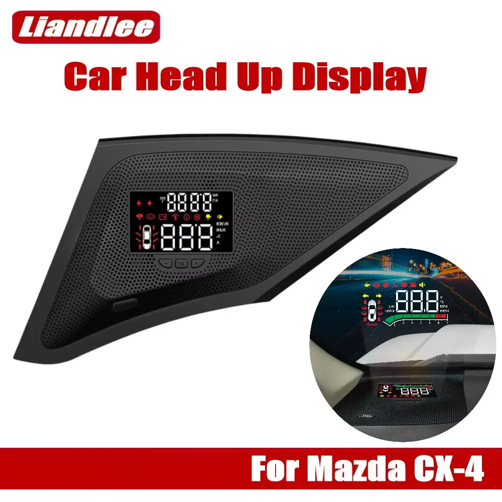 Car HUD Head Up Display For Mazda CX-4 (GK) 2016-2025 Headup LED Display Auto Accessories Overspeed Windshield Projector