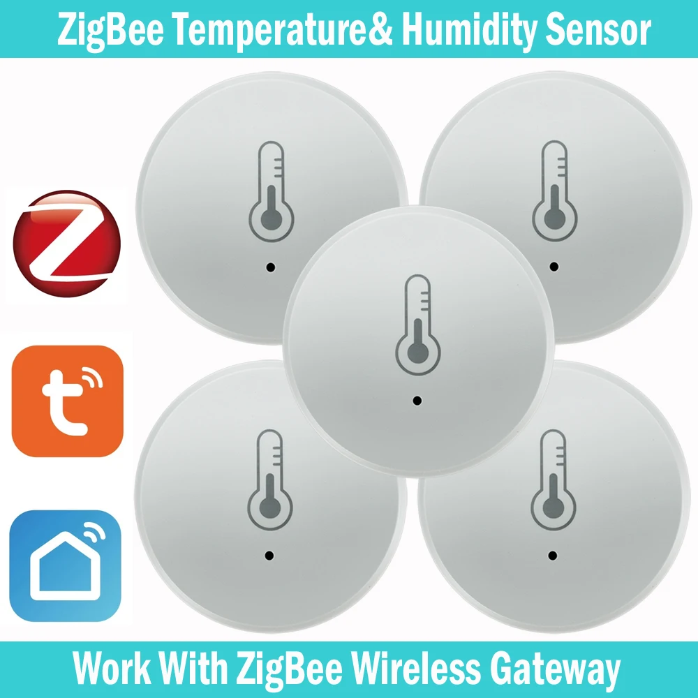 Tuya Zigbee 온도 및 습도 센서, 음성 제어 지능형 가정용 습도계, 실시간 모니터링 음성 알렉사 