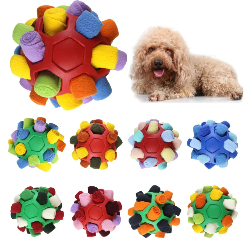 

PetQQBounce Sniffing Ball and Dog Treat Dispensing Ball Interactive Training Foraging Sniffing Ball