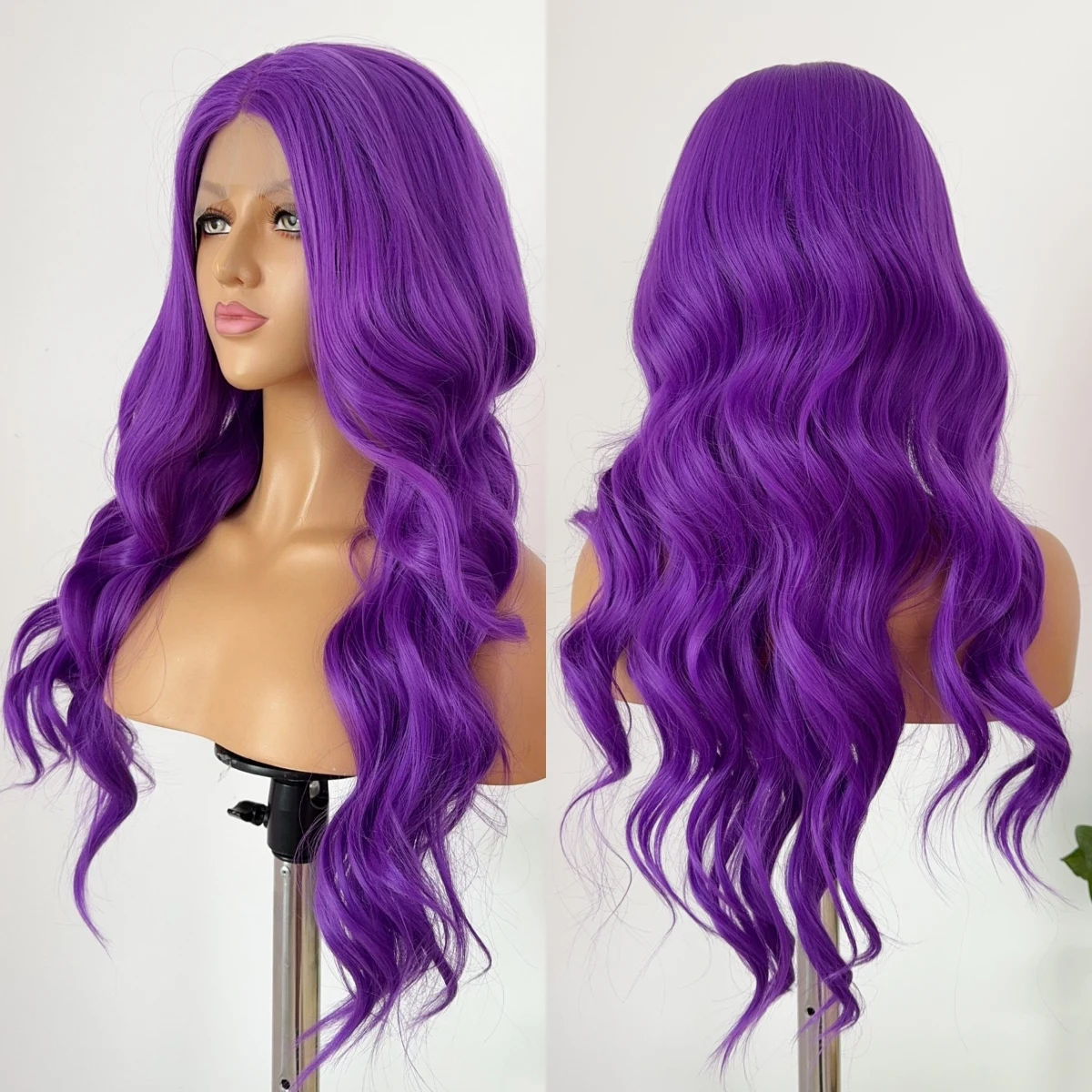 Темно-фиолетовые парики фронта шнурка HD Длинные прямые волосы для женщин 26 дюймов 13*4 Натуральные парики шнурка Высокое качество Синтетические для косплея