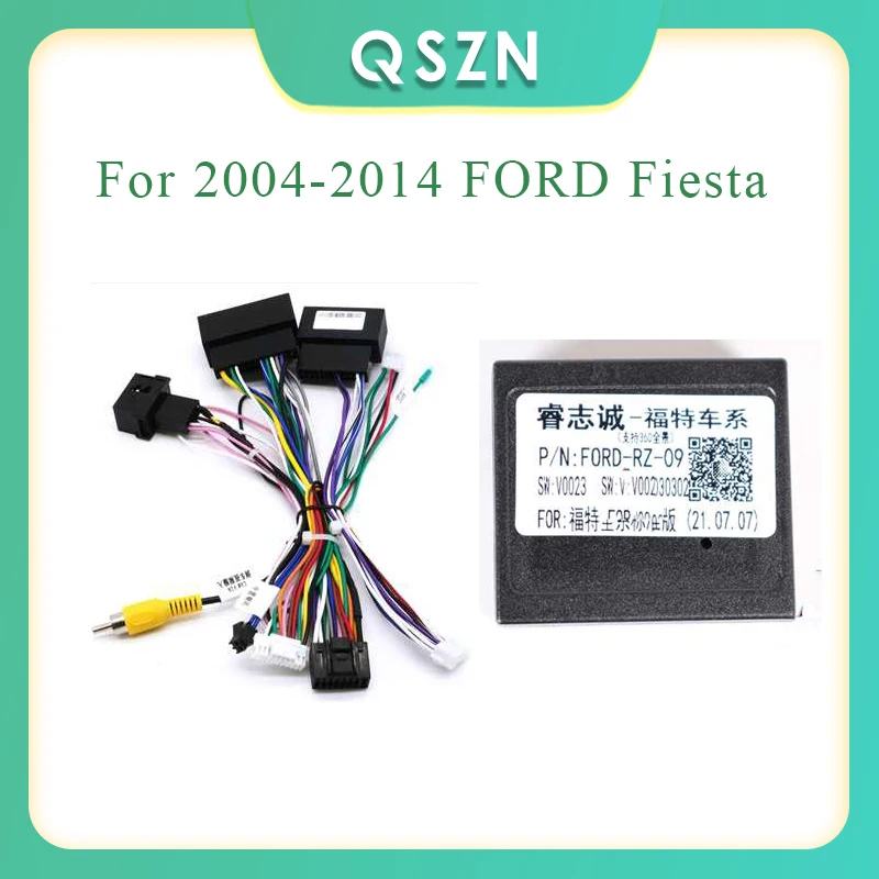 

QSZN DVD Double Canbus Box For 2004-2014 FORD Fiesta Harness Wiring Cables Car Radio Power cables