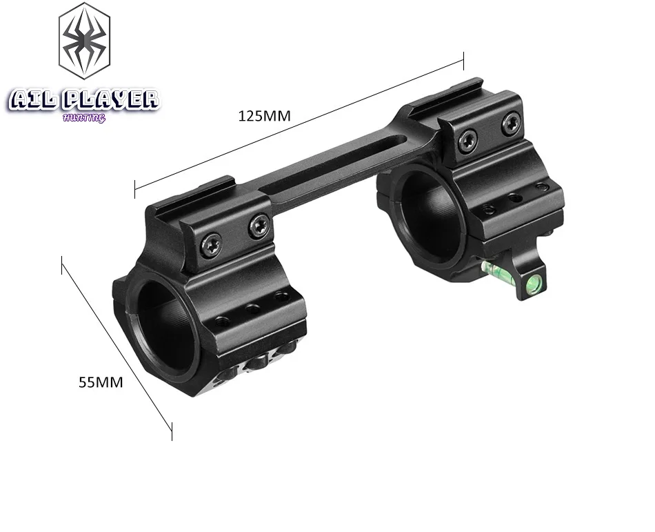 Supporti a coda di ralla con livello a bolle, anelli di portata regolabili, 1 pezzo, 25,4mm, 30mm, 11mm, tattico