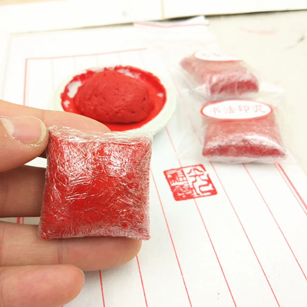 30g Red Seal Paste Bagged For Calligraphy Paintin Signature Inkpad Wood Stone Name Stamp Pad Carved Seals Cinnabar Ink Bright