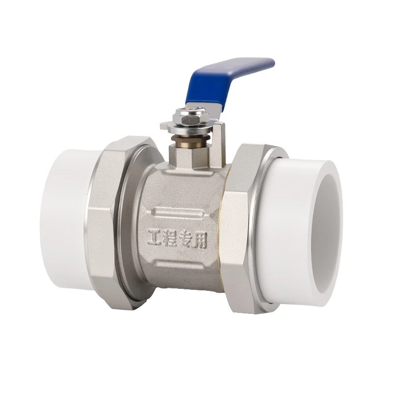 Brass High Pressure Ball Valve PPR Double Head Live Ball Valve 4 Point Switch Straight Through PPR Double Hot Melt Copper Ball