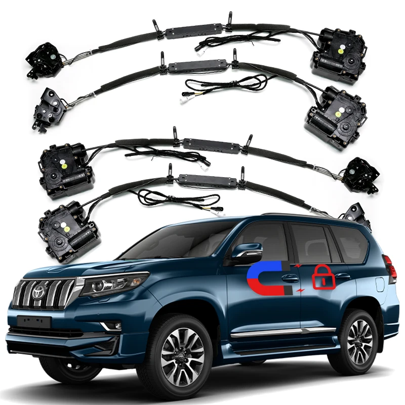 For Toyota Prado 4 side door locks + 1 rear door lock original car mechanical lock modified electric suction door automatic