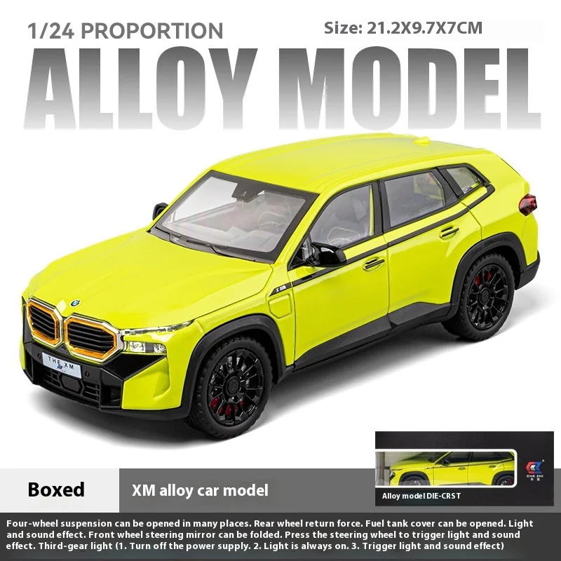 In Stock 1:24 Bmw Xm Simulation Alloy Micro Die-Casting Luminous Integrated Model Custom Children'S Toy Collection Gift Ornament