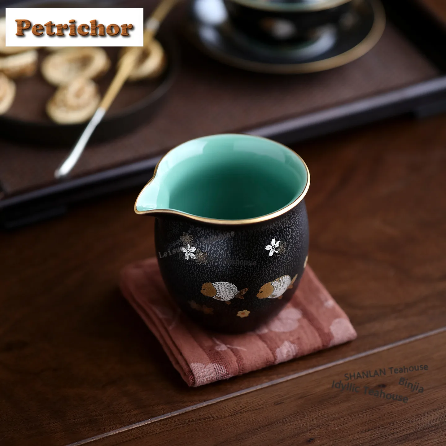 200ml Gilded Tianmu Glaze Eagle Beak Tea Pitcher Tea Divider Cha Hai Dispenser Justice Cup Fair Mug Cafes Ornaments Supplies