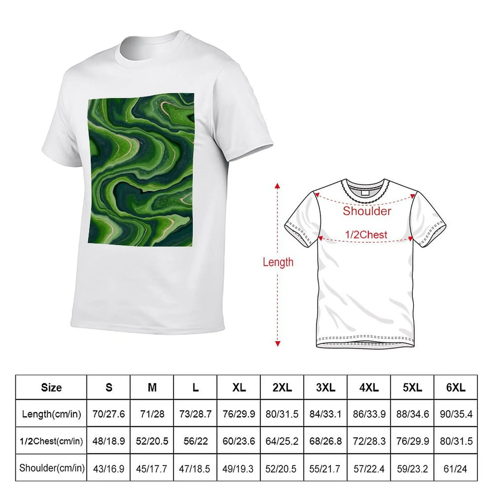 Vivid green Waves abstract T-Shirt oversizeds luxury t-shirt workout shirts for men
