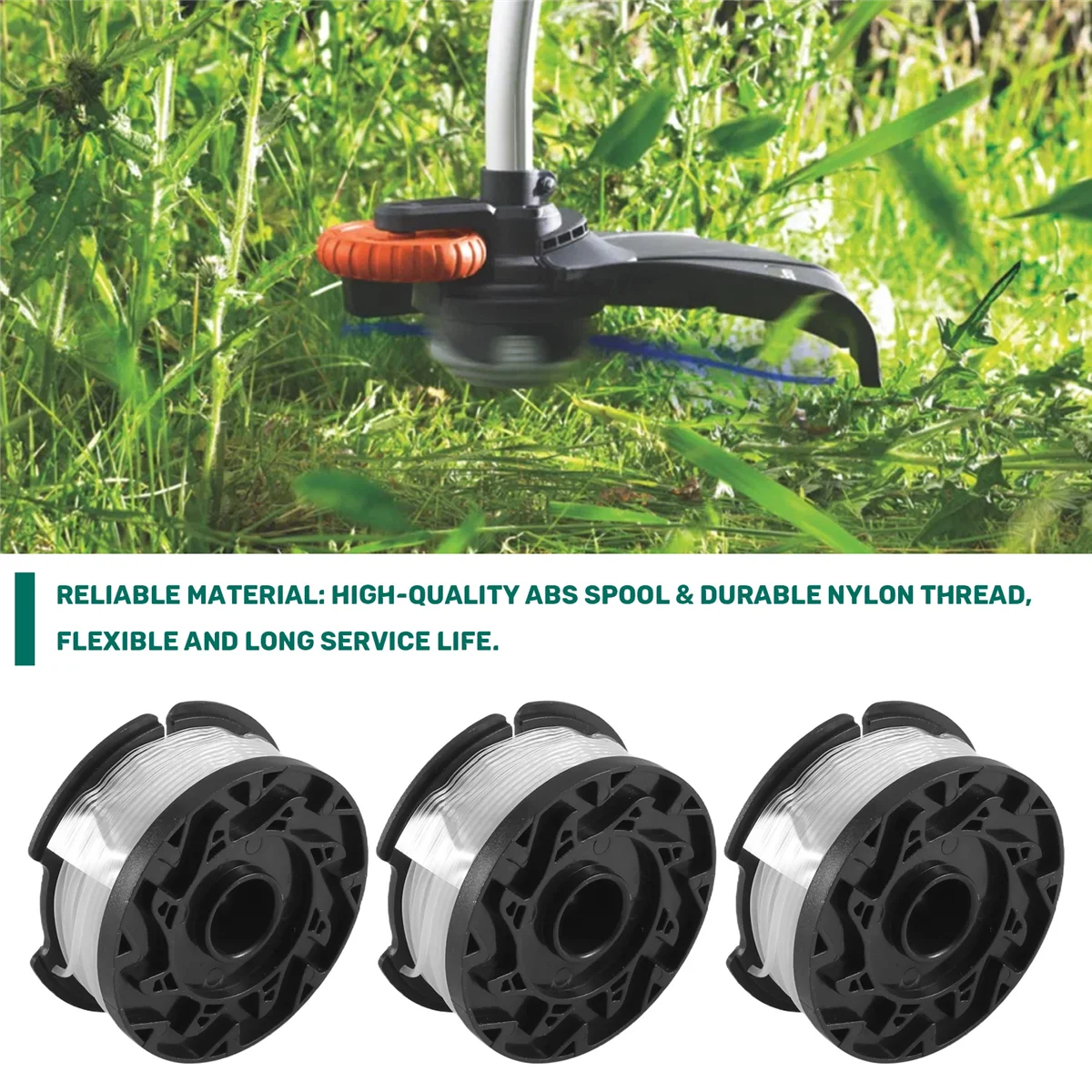 3 Pack Trimmer Replacement Spool for BLACK+DECKER AF-100-3ZP 30Ft 0.065 Inch Trimmer Line