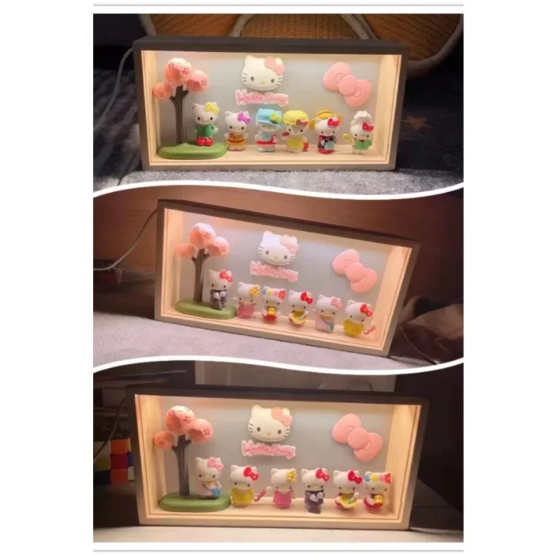 Sanrio Hallo Kitty Dekoration Puppe Anime Action figur niedlichen Spielzeug q figürliche Auto Schreibtisch Kuchen Dekoration Modell Kinder Geburtstags geschenke