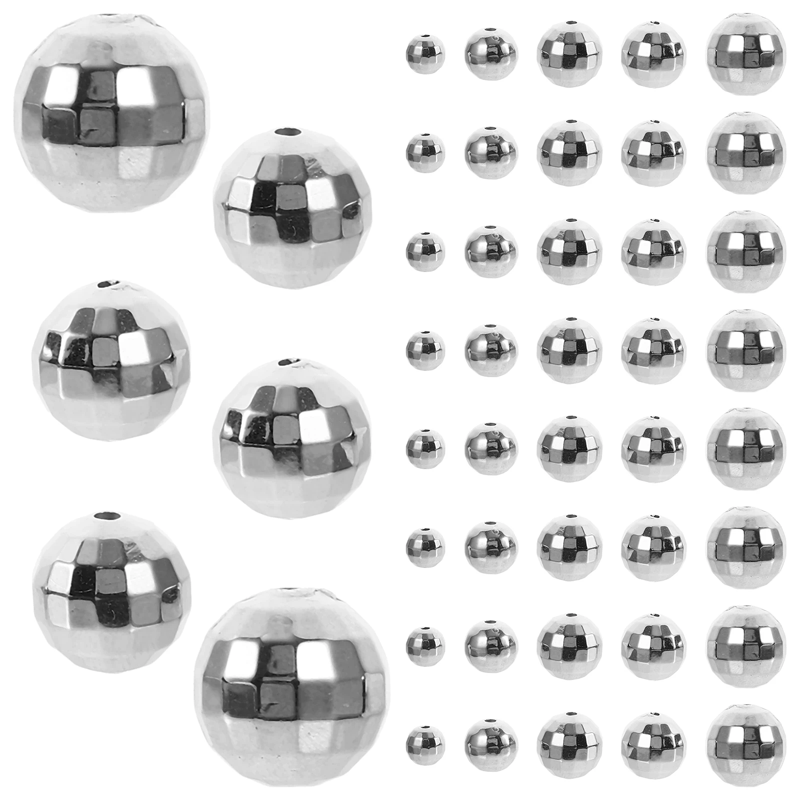 

200pcs Disco Ball Beads Colorful Round Beads For Diy Bracelets Jewelry Making Crafts Bulk Assorted Bead Decor Smooth Durable