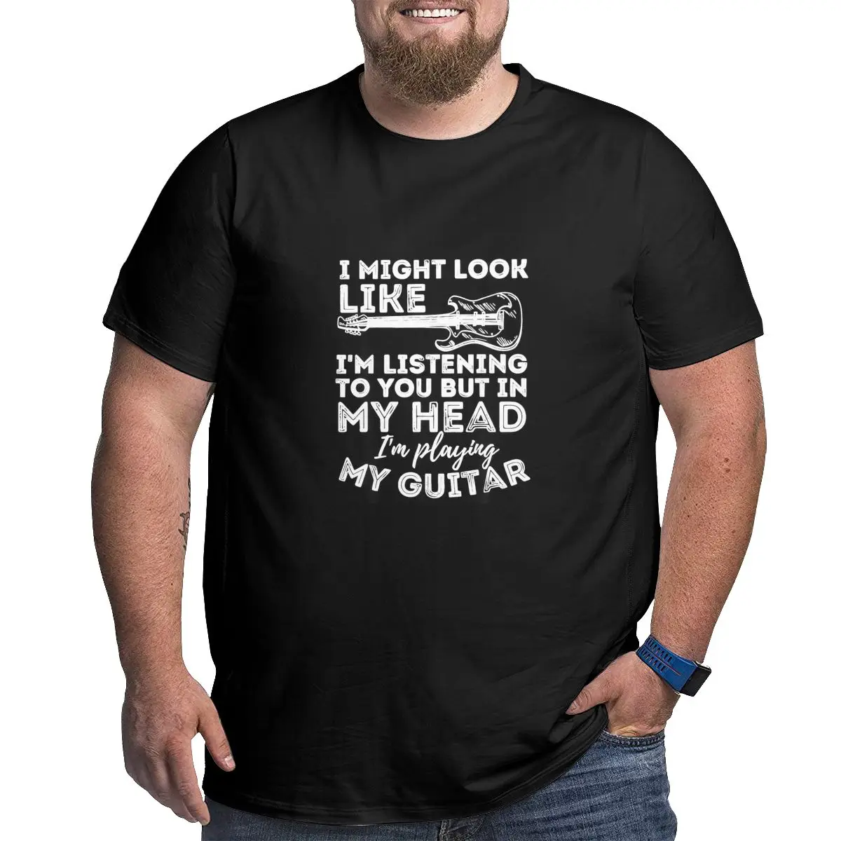 

My Guitar Graphic T Shirts for Big and Tall Man Plus Size T-shirts Short Sleeve Cotton Top Tees Large Loose Clothing 1X-6X