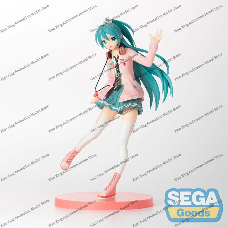 SEGA SPM Hatsune Miku Project DIVA Arcade Future Tone Hatsune Miku Ribbon Girl PVC 23CM Anime Action Figures Model Toy