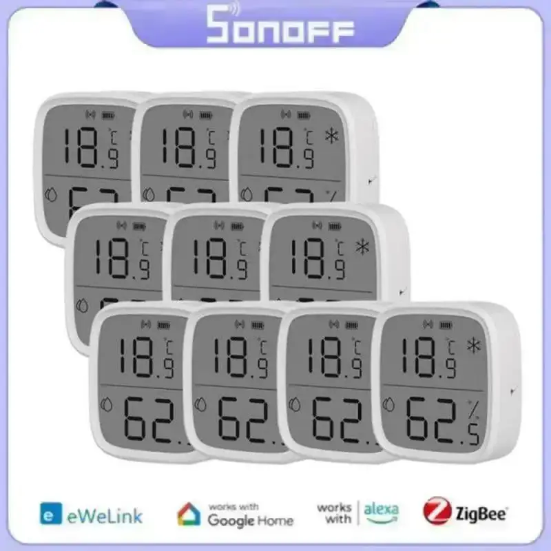 1-5PCS SONOFF SNZB-02P/02D Temperature Humidity Sensor Zigbee Monitor Smart Home Automation Kits For eWeLink Alexa Google Home