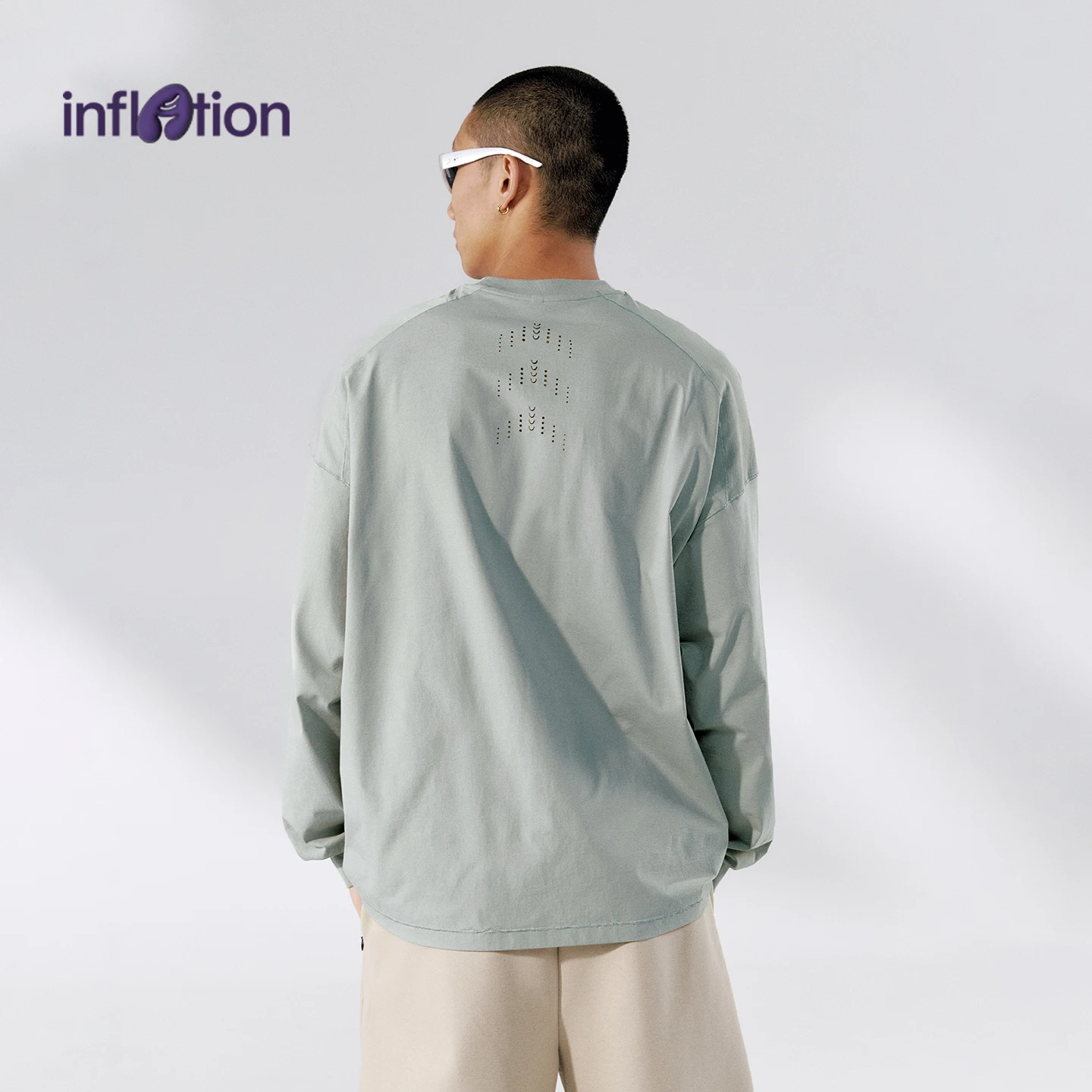 

INFLATION 2025 Autumn 150GSM Long-sleeved T-shirt Hydrogen Lightweight Stretch Shirt Men's Breathable Casual Top