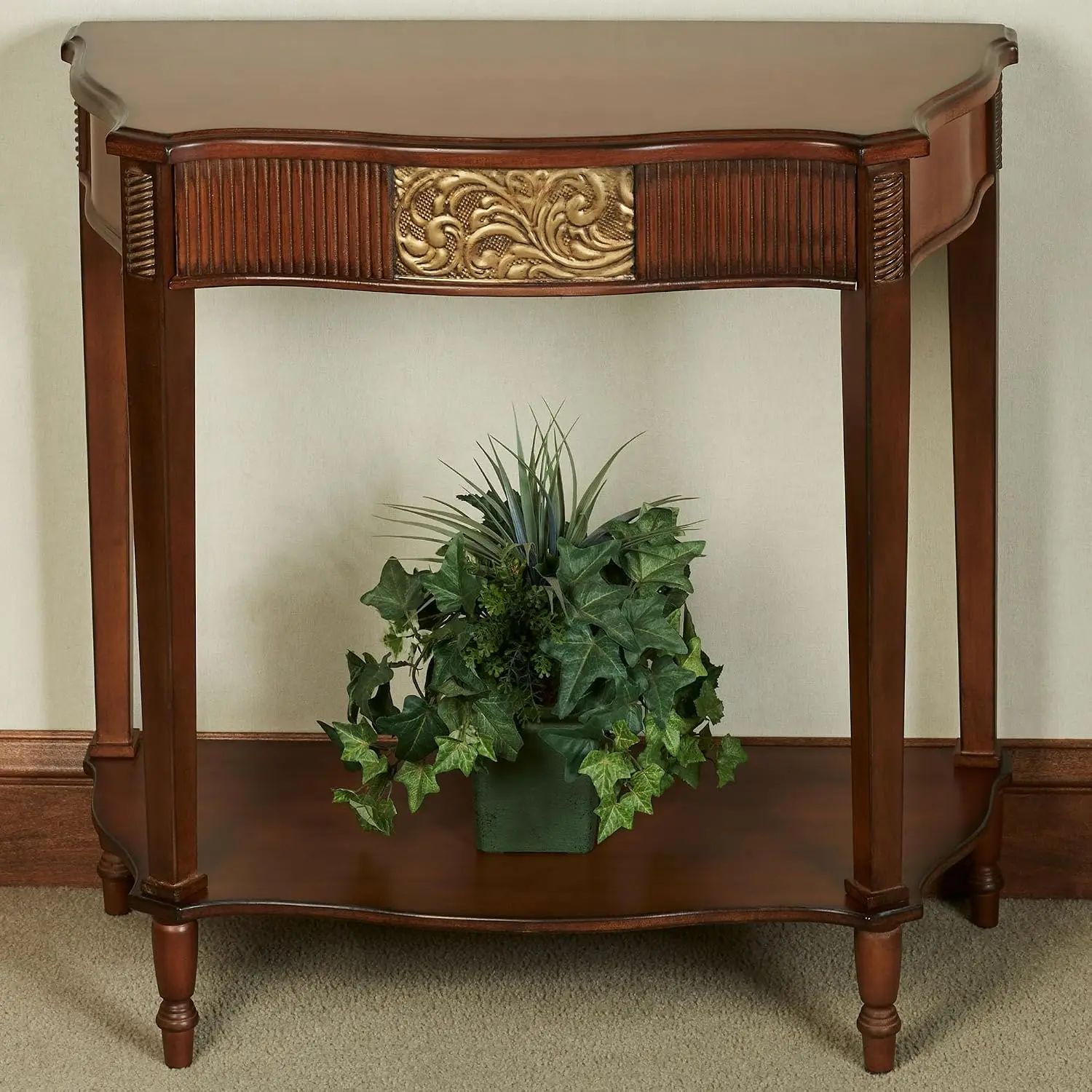 Wooden Console Table With Natural Cherry Finish For Entryway Living Room Hallway, Customized
