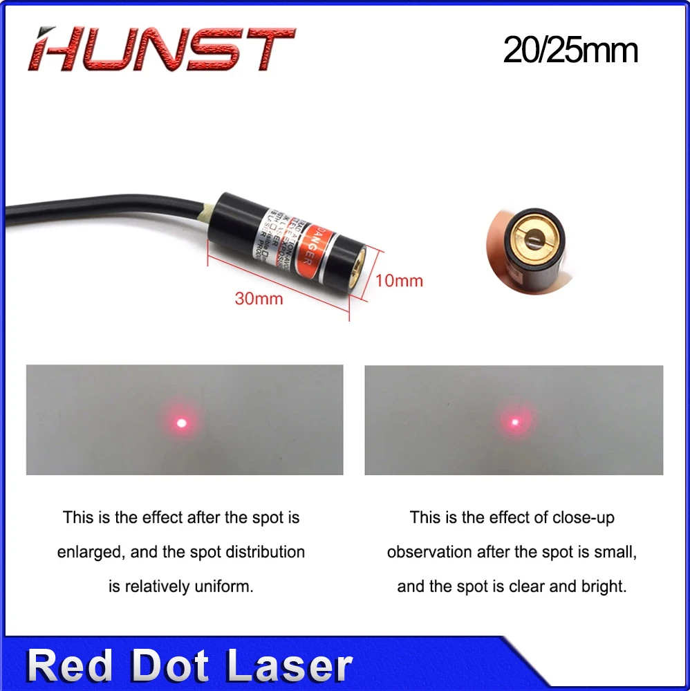 HUNST Dia: 20/25mm Red Dot Holder Set DC 5V Moduł diodowy Pozycjonowanie urządzeń dla majsterkowiczów Grawerowanie laserowe Co2 Głowica tnąca