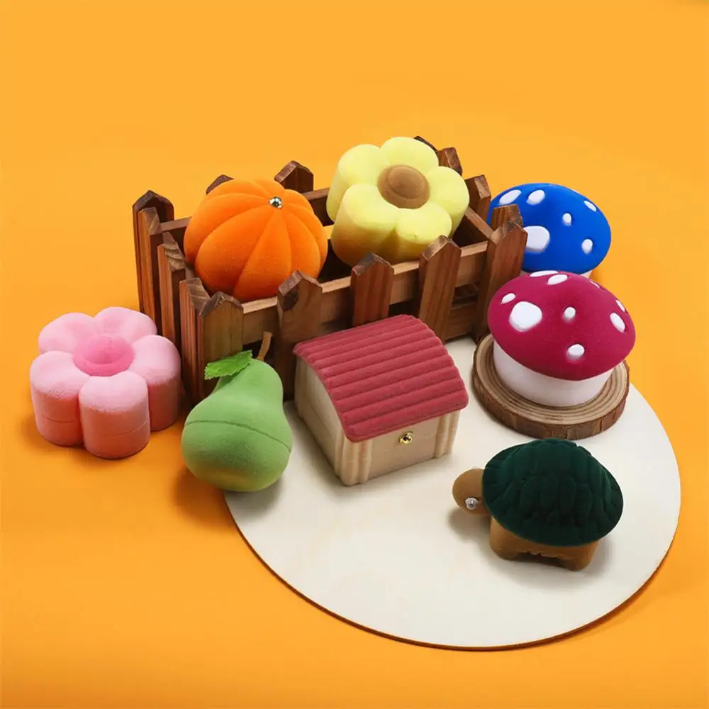 Ring Earring Gift Package Box Convenient Opening And Closing Compact And Exquisite Polychrome Flocking Mini Jewelry Organizer