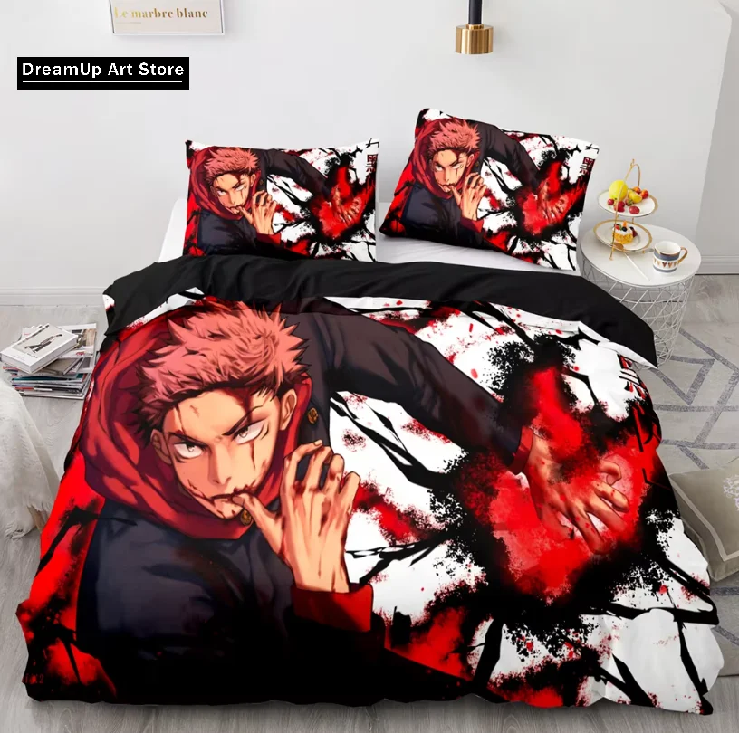 Anime Jujutsu Kaisen Satoru Gojo Bedding Set Cute Quilt Cover Bed Cover With Pillowcase Twin Single Queen King Size Boys Adult