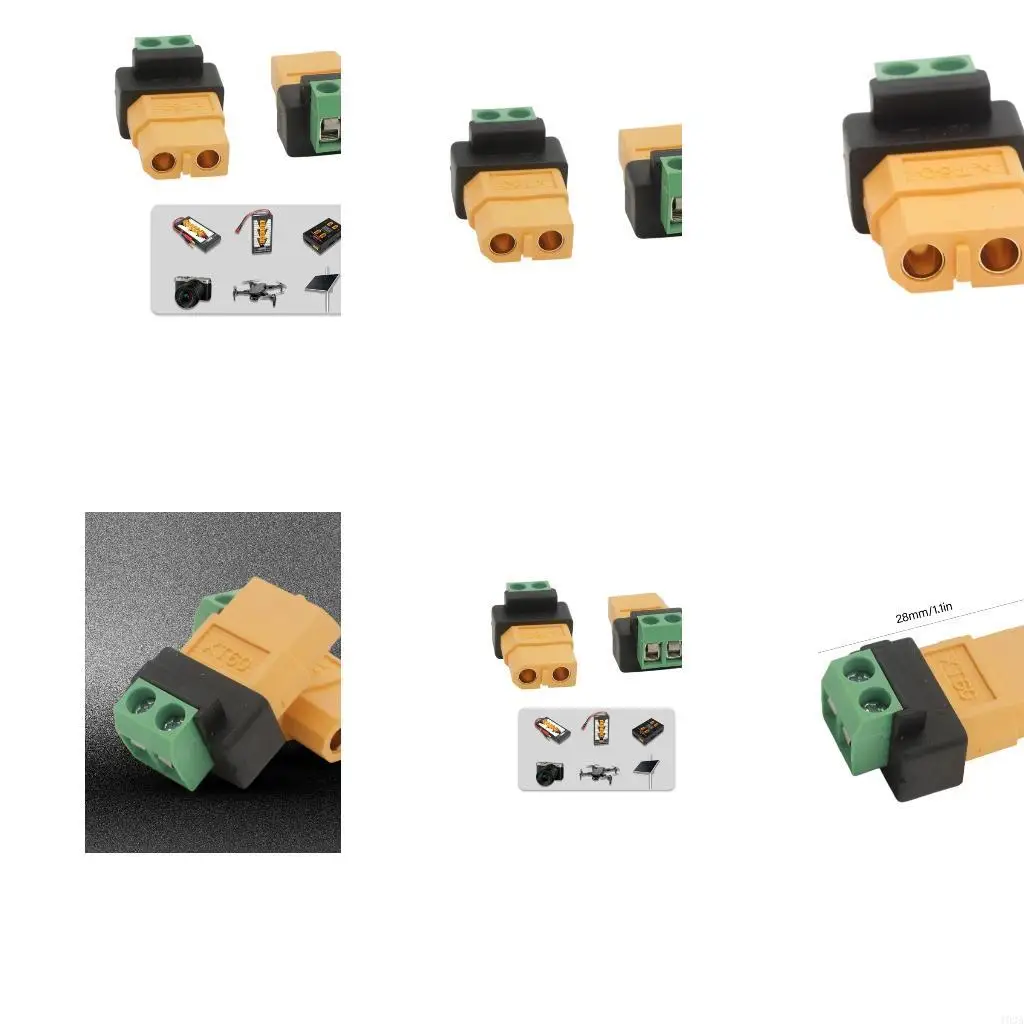 193A High Current 10A XT60 Female to 2Pin Terminal Adapter for Energy Storage Systems