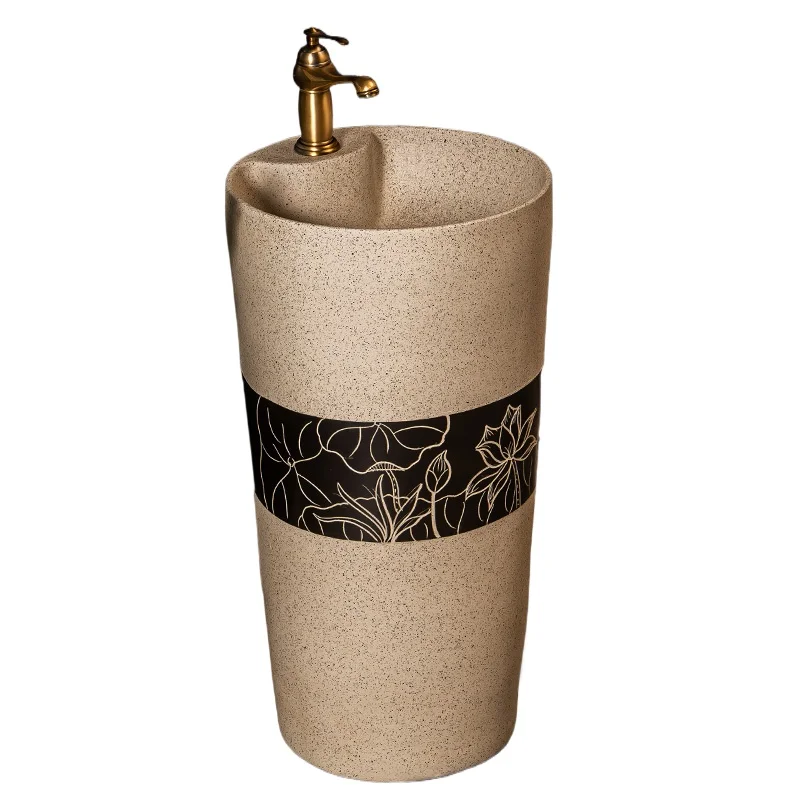 

Household balcony column-type washbasin Ceramic integrated column basin Hotel hand sink Floor-to-ceiling basin