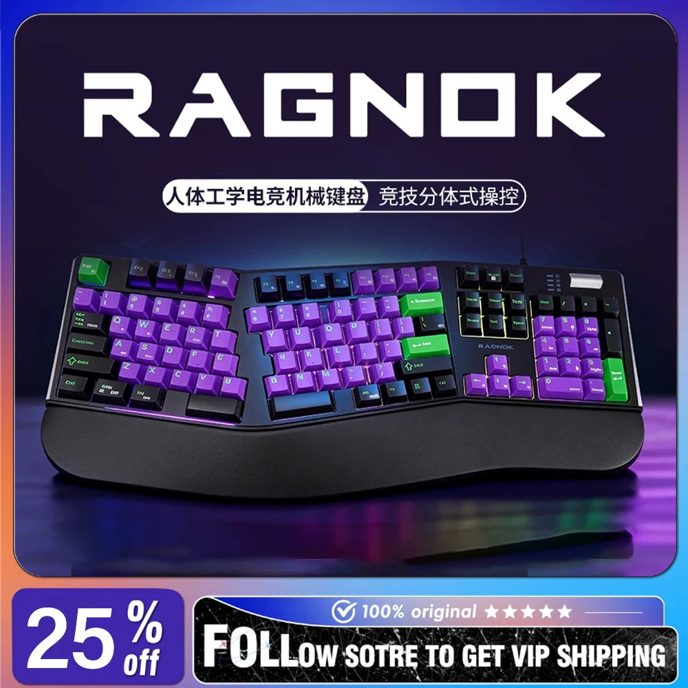RAGNOK NK905G Tri-Mode Wireless Mechanical Keyboard Ergonomics Long Battery Life RGB Hot Swappable Low Latency Gaming Kyeboard