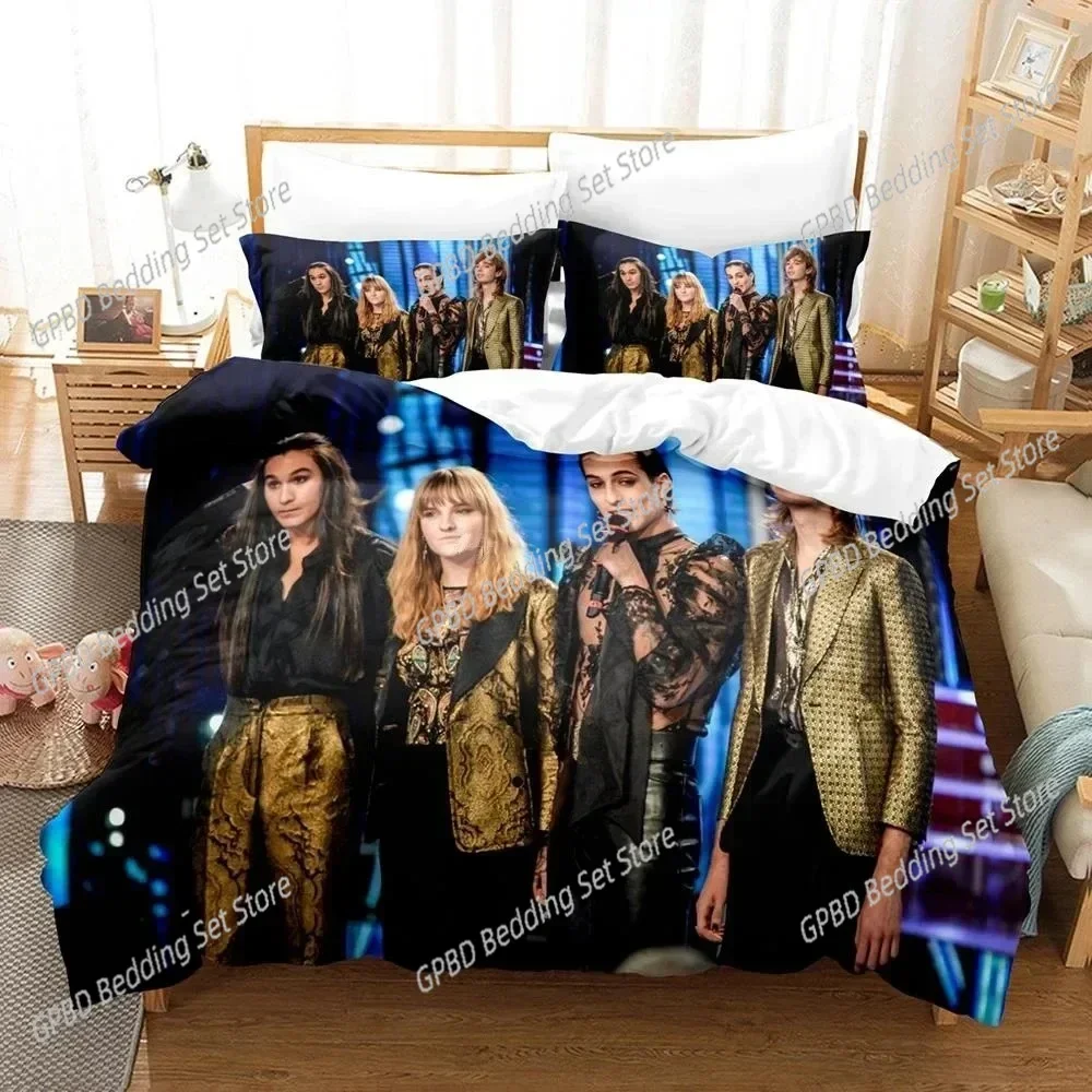 3D Printed Maneskin Rock Band Bedding Set Single Twin Double Queen King Cal King Size Bed Linen Set