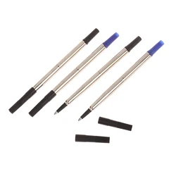 Recharge de stylo à bille universel en métal, pointe bleue, style d'orteil standard, 0.5mm, 0.7mm, pointes quotidiennes, action de poussée moyenne, lointain, 2 pièces