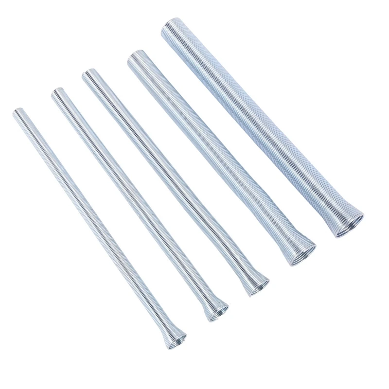 5pcs Spring Tube Bender 210mm Tension Spring Pipe Bender 1/4inch-5/8inch Spring Steel For Copper Aluminium