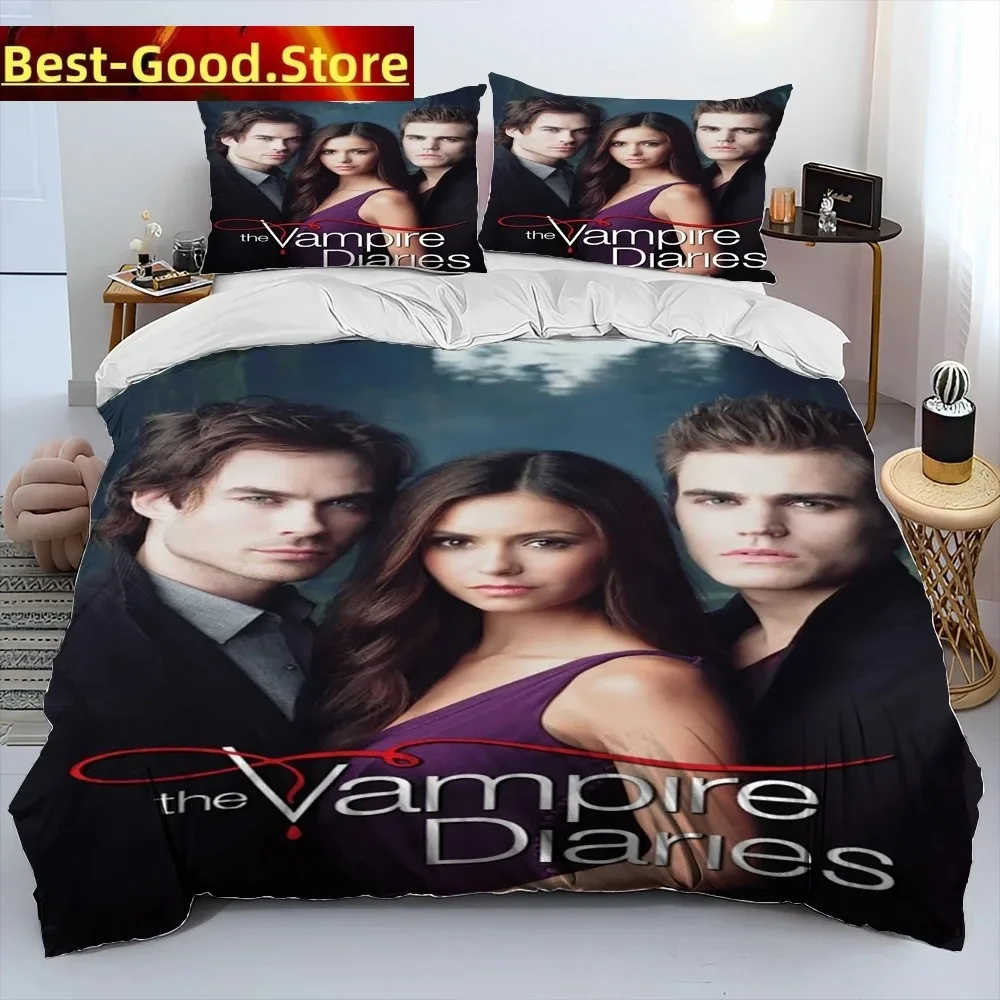 

The Vampire Diaries Comforter Bedding Set,Duvet Cover Bed Set Quilt Cover Pillowcase,King Queen Size Bedding Set For Adult Boys