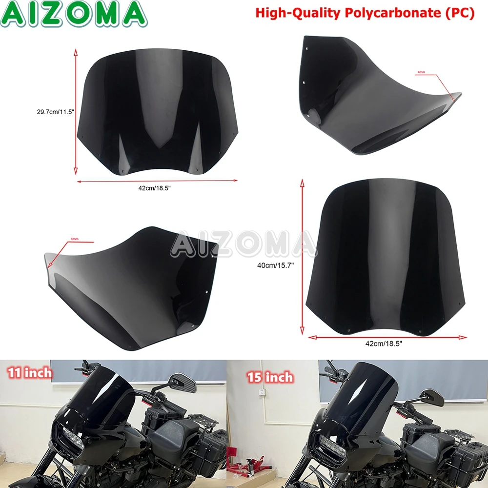 Motorcycle Road Warrior Fairing Replaceable Windshield Screen For  For Harley Softail Fat Bob 114 FXFBS 2018-2024 FXFB 2018-2019