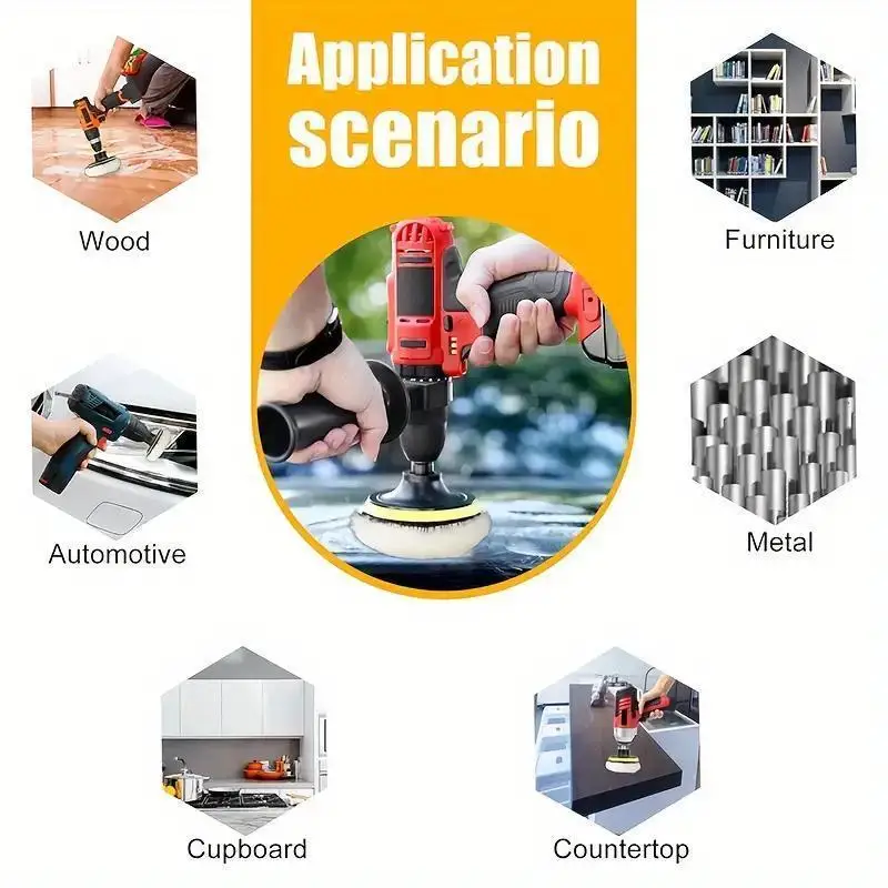 Set bantalan pemoles mobil, 5 buah alat roda Buffing wol Kit cakram pemoles bor 3/4/5/inci untuk pemoles mobil, perawatan Waxing cat otomatis