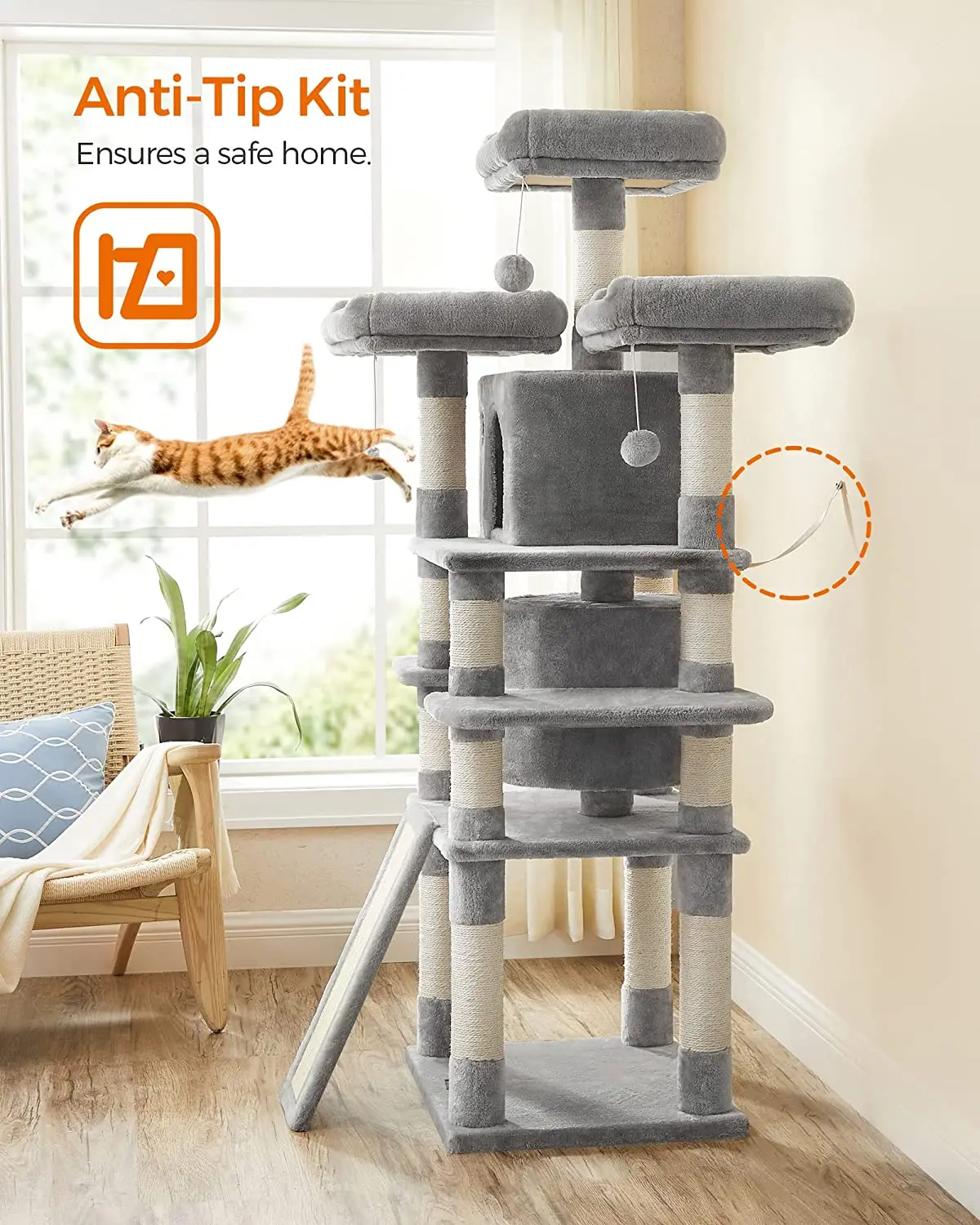 High Quality Large Cat Tree Cat Cozy Condo Plush Perches Sisal Scratching Posts Perches Houses Hammock Cat Tower Furniture