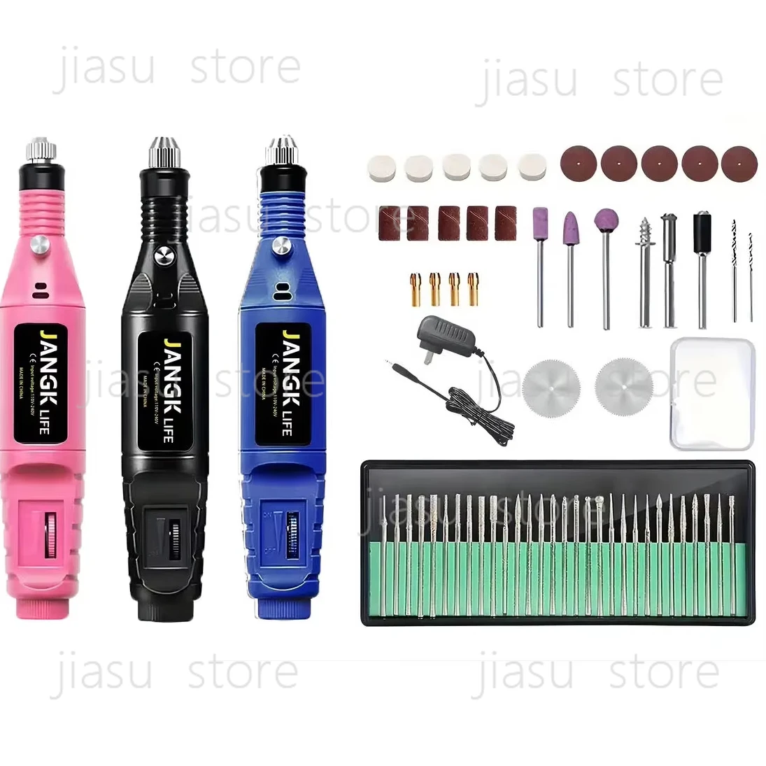 

58pcs Rotary Tool Kit for Crafting DIY Projects Multi-Tool Accessories Including Battery-Powered Electric Mini Grinder Grinding